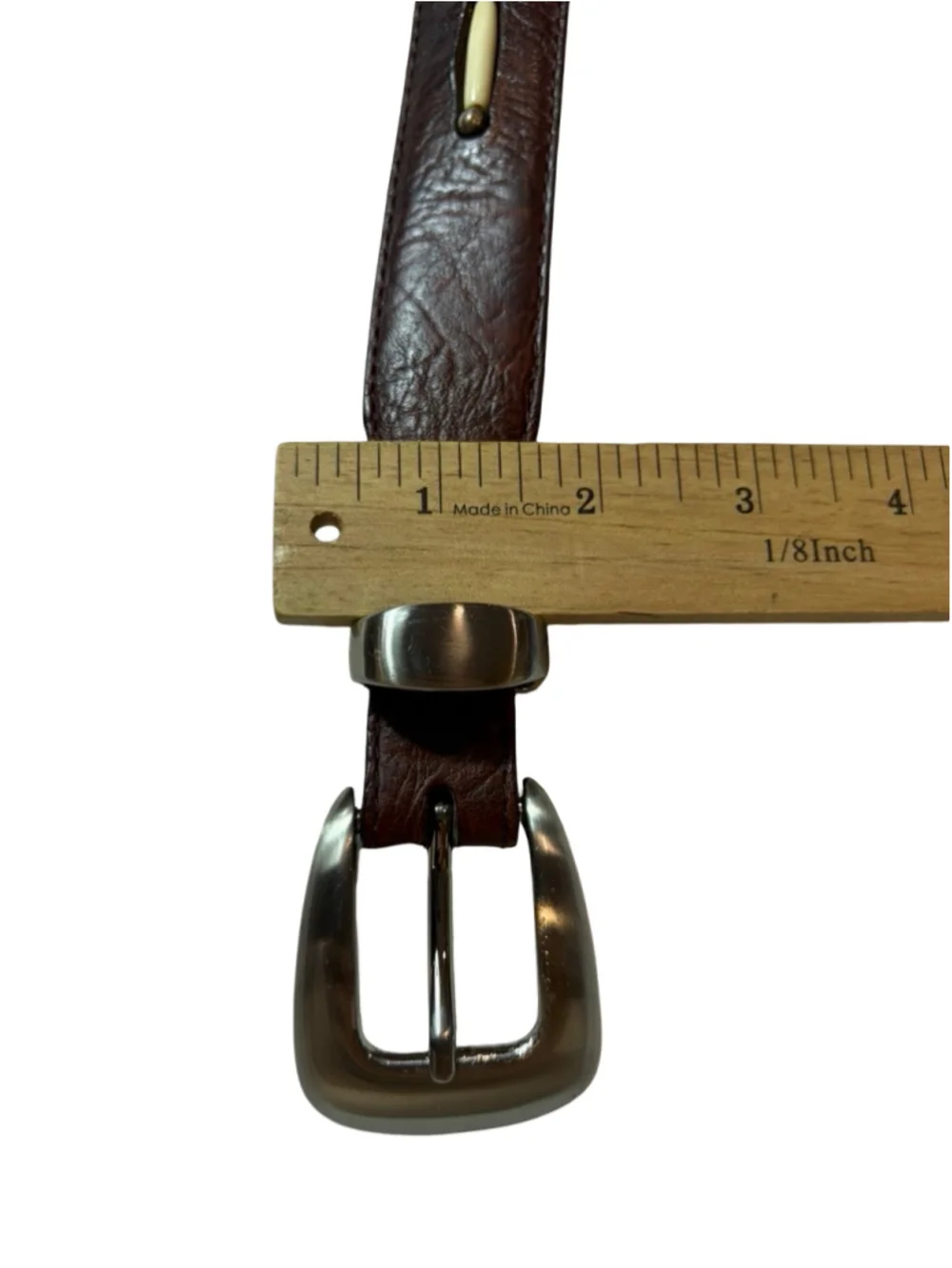 Orvis Brown Leather Western Ivory Inlay Braided Belt Size 42